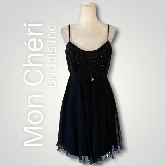 Mon Cheri Bridals Inc., Vintage Beaded Babydoll Cocktail Party Dress 80s 90s - Picture 1 of 13